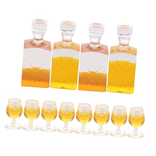 BRIGHTFUFU 4 Sätze Miniatur Weinflaschen Realistische Dekoration für Puppenhaus und DIY Miniaturhäuser Bunte Mini Fläschchen für Kreativen und Fotorequisiten von BRIGHTFUFU