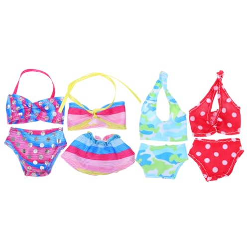 BRIGHTFUFU 4sätze Puppenkleidung Bademode Für -Puppen Süße Bikini-Sets Mit Trägern Für Strandurlaub Und Fotografie Im Sommer von BRIGHTFUFU