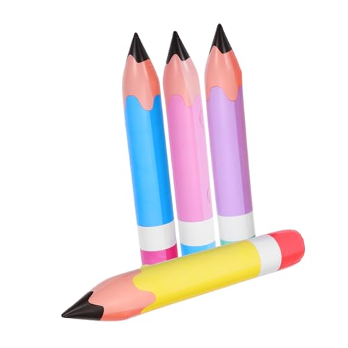 BRIGHTFUFU 4 Stück Aufblasbare Buntstift Ballons Große Bleistift Dekoration Bunte Schulparty Deko Partyspielzeug und Fotorequisite Partygeschenke von BRIGHTFUFU