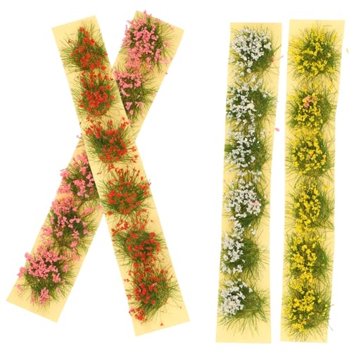BRIGHTFUFU 4 Stück DIY Miniatur-blumencluster Selbstklebende Gefälschte Blumenvegetationsgruppe von BRIGHTFUFU