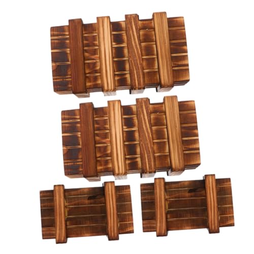 BRIGHTFUFU 4 Stück Teiliges Holz mit Geheimen Herausforderndes Puzzle für Sichere Aufbewahrungsbox ohne Nägel zu Geburtstag und Weihnachten von BRIGHTFUFU