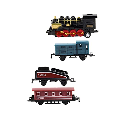 BRIGHTFUFU 4 Teiliges Eisenbahnspielzeug Für Kleinkinder Rückziehzug Simulierter Dampfzug Spielzug Dampfmaschine Modelleisenbahn Modellzüge Für Technische Fahrzeugspielzeuge Kleiner von BRIGHTFUFU