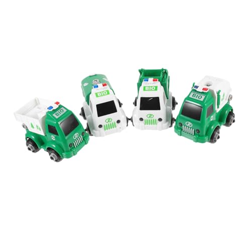 BRIGHTFUFU 4Stücke Abnehmbare Simulierte Müllwagen Für Pädagogisches DIY Spielset Mit Schraubendreher Und Wrench Zufällige Farben Kindergeschenk von BRIGHTFUFU