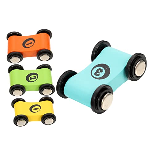 BRIGHTFUFU 4Stücke Farbige Holzautos Spielzeugautos Für Kleinkinder Holzspielzeug Auto Modelle Lernspielzeug Für Jungen von BRIGHTFUFU