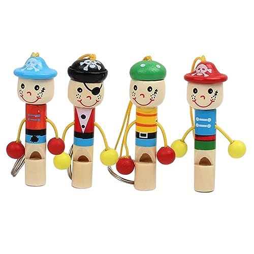 BRIGHTFUFU 4Stücke Holzpiratenpfeifen für Lustige Cartoon Spielzeuge Musikalisches Babyspielzeug Hochwertige Holzpfeifen mit Lanyard Geburtstags BRIGHTFUFU 4Stücke Holzpiratenpfeifen für Lustige Cartoon Spielzeuge Musikalisches Babyspielzeug Hochwertige Holzpfeifen mit Lanyard Geburtstags von BRIGHTFUFU