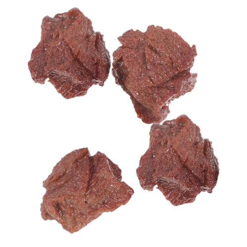 BRIGHTFUFU 4 Stücke Realistische Künstliche Rindfleisch Steak Modelle für Rollenspiele und Dekoration Lebensnah Sicheres Material Kreative Spielzeug Requisiten von BRIGHTFUFU