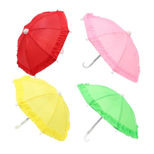 BRIGHTFUFU 4er Set Mini Regenschirme Für üße Miniatur Regenschirm Modelle Und Pink Dekorative Puppen Regenschirme Für Kreative Spielideen Und Bastelprojekte von BRIGHTFUFU