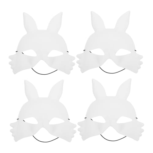 BRIGHTFUFU 4pcs DIY Bunny Masken Party Plastikmasken Gemälde Leere Masken Plastikmasken Party Maske von BRIGHTFUFU