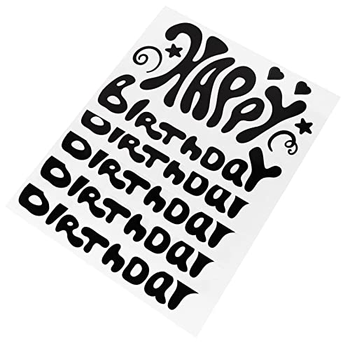 BRIGHTFUFU 5 Stück Alles zum Geburtstag Aufkleber wandsticker tapetenablöser Party Sachen partydekoration Geburtstags Ballon Geburtstagsballonaufkleber Ballon-Aufkleber Plastik Black von BRIGHTFUFU