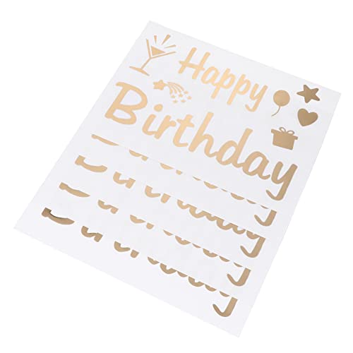 BRIGHTFUFU 5 Stück Alles zum Geburtstag Aufkleber wandsticker tapetenablöser geburtstagsdeko Valentinstag Bobo Ball Aufkleber Geburtstagsfenster haftet für Klassenzimmer Plastik Golden von BRIGHTFUFU
