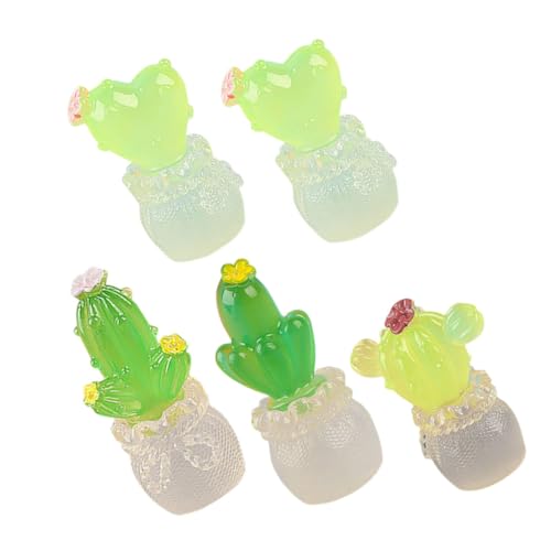 BRIGHTFUFU 5 Stück Miniatur-kaktusfiguren, Winzige Pflanzenfigur Aus Kunstharz, Lebensechtes Kleines Pflanzenmodell Für Mikrolandschaften, Gemischter Stil von BRIGHTFUFU