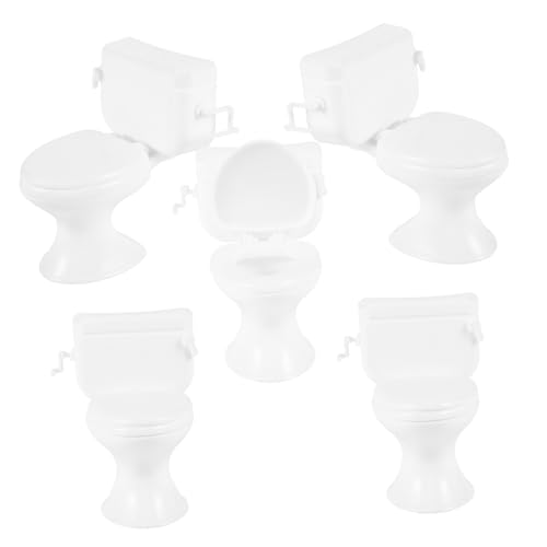 BRIGHTFUFU 5 Stück Puppenhaus-toiletten, Mini-toiletten, Dekorationen, Puppenhaus-möbel-Requisiten BRIGHTFUFU 5 Stück Puppenhaus-toiletten, Mini-toiletten, Dekorationen, Puppenhaus-möbel-Requisiten von BRIGHTFUFU