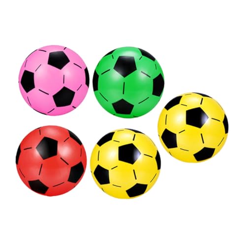 BRIGHTFUFU 5 Stück Teiliges Aufblasbare Fußballbälle Bunte Playground Balls für Erwachsene Outdoor Unisex Geeignet für Drinnen und Draußen Spaß und Bewegung Zufällige Farbe Zufällige Farbe von BRIGHTFUFU