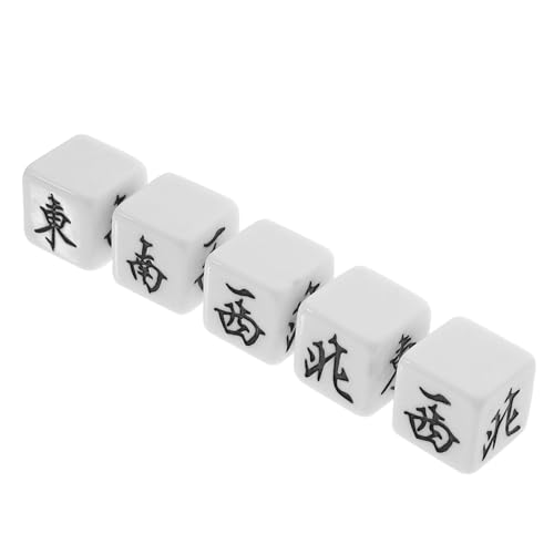BRIGHTFUFU 5 Stück Teiliges Mahjong würfel Robustem Acryl Windrichtungswürfel Ost süd West Nord Kleine Spielwürfel für Party Brettspiel Requisiten Leicht und Tragbar für Zuhause und Treffen von BRIGHTFUFU