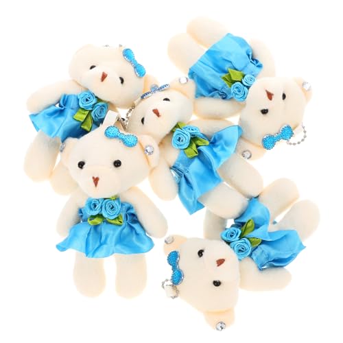 BRIGHTFUFU 5 Stück Teiliges Mini Plüschbär mit Schlüsselanhänger Handliche Kuscheltiere Blau Dekorative Bärenanhänger für Hochzeit Valentinstag und DIY Blumenstrauß Zubehör BRIGHTFUFU 5 Stück Teiliges Mini Plüschbär mit Schlüsselanhänger Handliche Kuscheltiere Blau Dekorative Bärenanhänger für Hochzeit Valentinstag und DIY Blumenstrauß Zubehör von BRIGHTFUFU