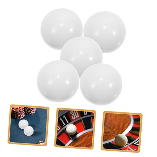 BRIGHTFUFU 5 Stück Teiliges Roulette Kugel Weiße Perlen Rotierende Spielkugeln für Roulette Räder mit Ersatz für Party und Tischspiele Langlebige Spielzubehör von BRIGHTFUFU