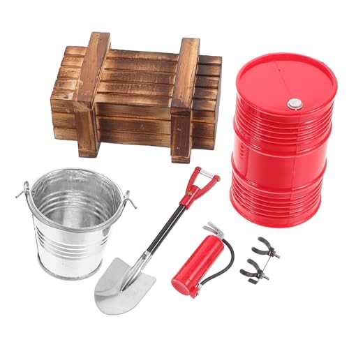 BRIGHTFUFU 5 Stücke Rc Crawler Dekoration 1/10 Simulierte Mini Holzkiste Ölfass Wasser Eimer Zylinder Feuerlöscher Schaufeln Für Rc Auto Fahrzeugteile Rot BRIGHTFUFU 5 Stücke Rc Crawler Dekoration 1/10 Simulierte Mini Holzkiste Ölfass Wasser Eimer Zylinder Feuerlöscher Schaufeln Für Rc Auto Fahrzeugteile Rot von BRIGHTFUFU