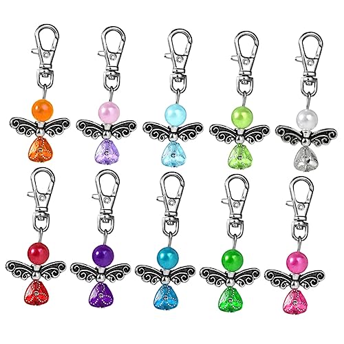 BRIGHTFUFU 50 Stück Engel Schlüsselanhänger Engel-ornament Entzückende Schlüsselanhänger Zubehör Kette Engel Perlen Schlüsselanhänger Niedliche Reize Zinklegierung von BRIGHTFUFU