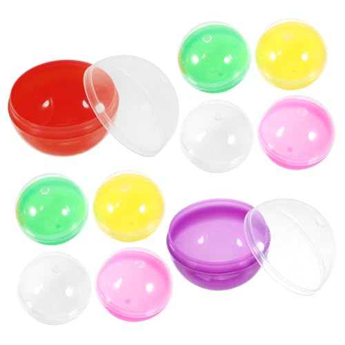 BRIGHTFUFU 50 Stück Gasschalenkaugummispielzeug klare Bälle Plastikkapseln leere Kugeln Kapseln Verkaufskapseln Plastikverpackungsball Klaue Maschinenball Preisbälle von BRIGHTFUFU