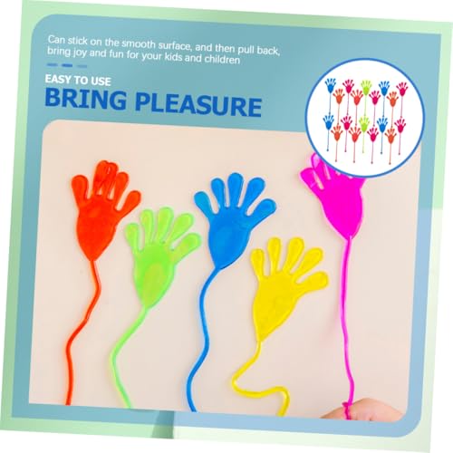BRIGHTFUFU 50 Stück Teiliges Dehnbarer Klebrige Klatschhand mit Bunten Farben Elastisch und als Mitgebsel für Kindergeburtstag Partygeschenk und Festtagsüberraschung Zufällige Farbe von BRIGHTFUFU