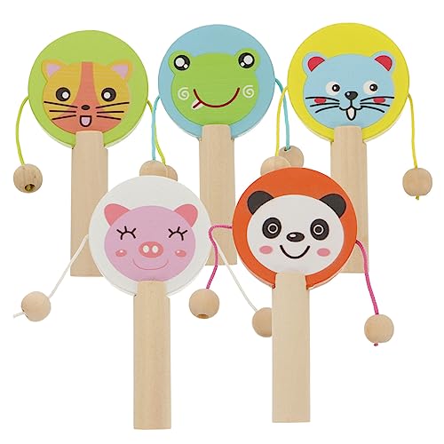 BRIGHTFUFU 5Stücke Holzspielzeug Puzzle Musikalisches Rasselinstrument Für Karikatur Design Für Kreatives Und Musikalische Früherziehung von BRIGHTFUFU