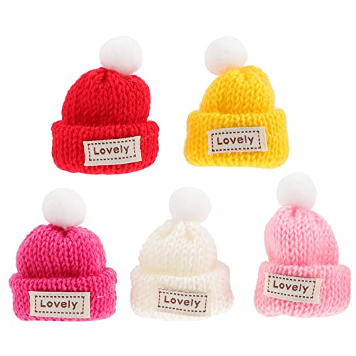 BRIGHTFUFU 5Stücke Teiliges Mini Weihnachtsmützen aus Strickhüte für DIY Bastelprojekte Dekoration für Weihnachtsbaum und BRIGHTFUFU 5Stücke Teiliges Mini Weihnachtsmützen aus Strickhüte für DIY Bastelprojekte Dekoration für Weihnachtsbaum und von BRIGHTFUFU