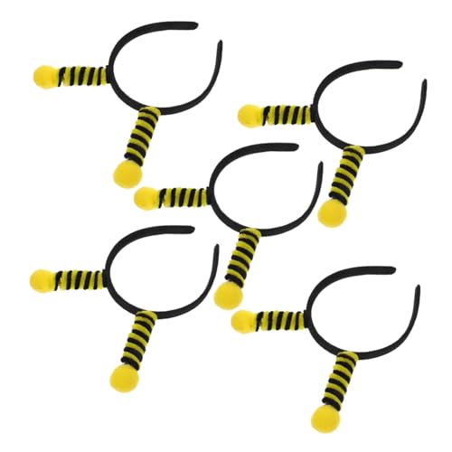 BRIGHTFUFU 5st Biene Stirnband Stirnbänder Haargummi Make-up-stirnband Haarband Bienen-stirnband Lustiges Stirnband Party-kopfschmuck Haarreifen Haarschmuck Für Party Stoff Maske Kind Cosplay von BRIGHTFUFU