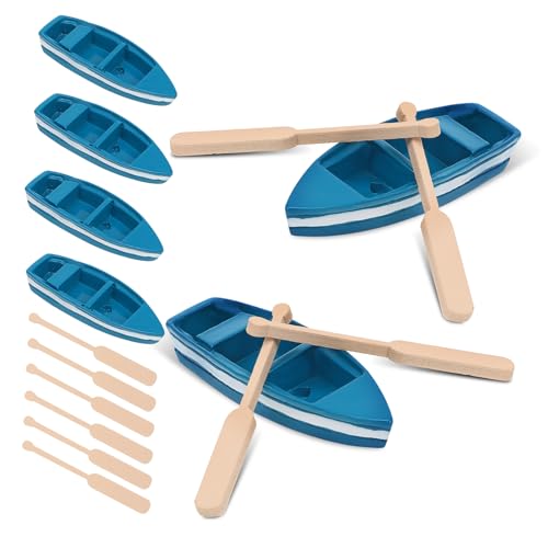 BRIGHTFUFU 6 Stück Teiliges Mini Holzboot mit Ruderern Handgefertigte Nautische Tischdeko Blaues Ruderboot aus Robustem Holz Kompakt für Wohnzimmer und Ozeanraum BRIGHTFUFU 6 Stück Teiliges Mini Holzboot mit Ruderern Handgefertigte Nautische Tischdeko Blaues Ruderboot aus Robustem Holz Kompakt für Wohnzimmer und Ozeanraum von BRIGHTFUFU