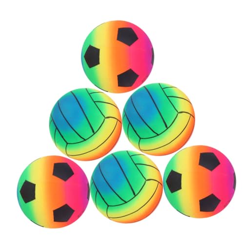 BRIGHTFUFU 6 Stück Teiliges PVC Strandball Bunte Aufblasbare Spielbälle für Erwachsene Strapazierfähige Wasserspielzeug Bälle für Pool Strand und Garten von BRIGHTFUFU