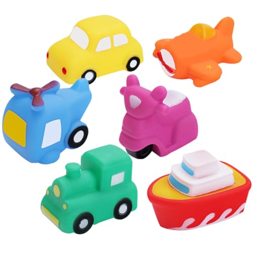 BRIGHTFUFU 6 Stück Teiliges Verschleißfester Bade spielzeuge Kleine Handliche Quetschfiguren für Junge Mädchen Sicher Glatte Oberfläche Geeignet für Badewanne Pool und Strandspaß von BRIGHTFUFU