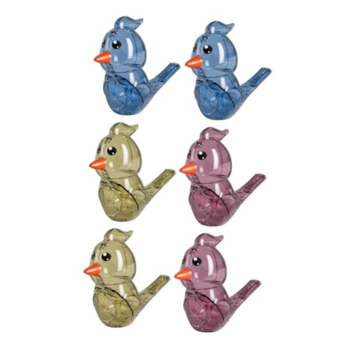 BRIGHTFUFU 6 Stück Teiliges Wasser vogelpfeifen Musikspielzeug Bunte Party mitgebsel für Jungen Mädchen Einfache Handhabung Interaktives Spaßiges Kleines Instrument von BRIGHTFUFU