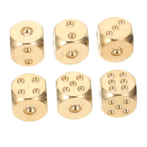 BRIGHTFUFU 6-teiliges Würfelset Aus Massivem Messing Für Würfelspiele Empfindliche Requisiten Sicheres Material Kompakte Größe Party-zubehör BRIGHTFUFU 6-teiliges Würfelset Aus Massivem Messing Für Würfelspiele Empfindliche Requisiten Sicheres Material Kompakte Größe Party-zubehör von BRIGHTFUFU