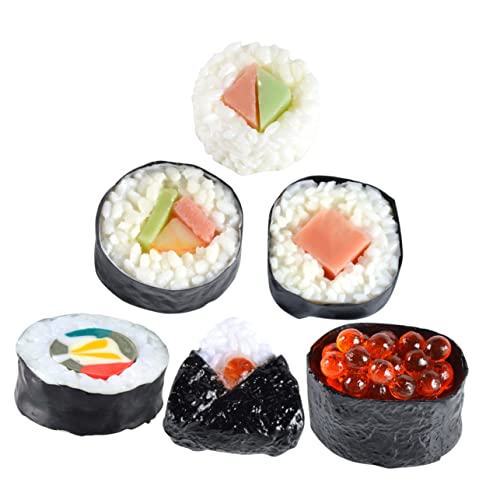 BRIGHTFUFU 6pcs Sushi Modell Requisiten Gefälschte Lebensmittel Simulation Reis Rollen Sushi Spielen für Fotografie BRIGHTFUFU 6pcs Sushi Modell Requisiten Gefälschte Lebensmittel Simulation Reis Rollen Sushi Spielen für Fotografie von BRIGHTFUFU
