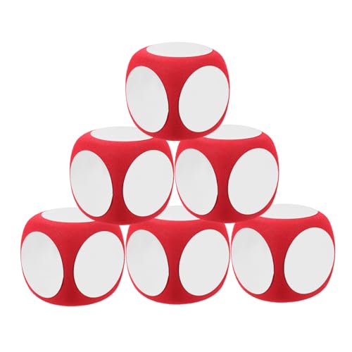 BRIGHTFUFU 6Stücke DIY Abgerundete Schaumstoffwürfel Leere Löschbare für Kreative Lernspiele für Partys und Unterrichtsprojekte von BRIGHTFUFU