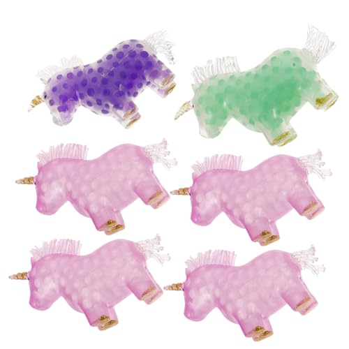 BRIGHTFUFU 6Stücke Einhorn Quetschspielzeug Entspannendes Stressabbau aus Farbenfrohe Quetschbälle für zur Stressbewältigung von BRIGHTFUFU