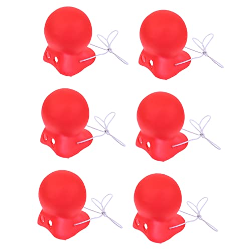 BRIGHTFUFU 6Stücke Lustige Rote Clownnasen Aus Knifflige Kostüm Requisiten Für Fasching Karneval Und Mottopartys Cosplay Zubehör Für Erwachsene von BRIGHTFUFU