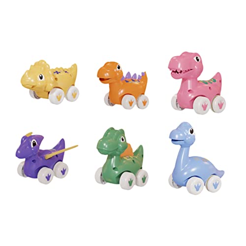 BRIGHTFUFU 6Stücke Pull Back Dinosaurier Modellautos Schiebespielzeug Für Trägheitsfahrzeuge Dinosaurierauto Spielzeugset Für Jungen Jahren von BRIGHTFUFU