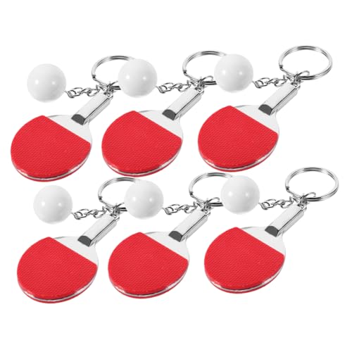 BRIGHTFUFU 6Stücke Sport Schlüsselanhänger Dekorative Tischtennis Elemente Farbenfrohe Schlüsselanhänger für Schlüssel und Taschen Kleine Schlüsseldekorationen zum Aufhängen von BRIGHTFUFU