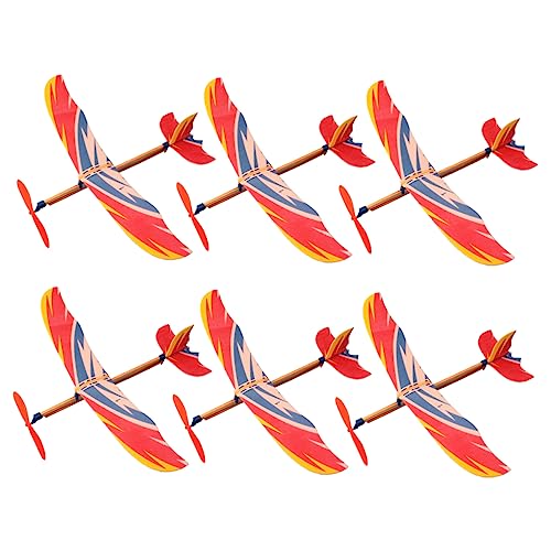 BRIGHTFUFU 6Stücke Teiliges Gummiband Flugzeug DIY Segelflugzeuge für Pädagogisches zur Verbesserung der Hand Augen Koordination für Innen und Außenbereich von BRIGHTFUFU