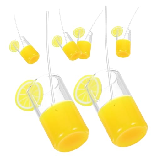 BRIGHTFUFU 6pcs Puppenhaus Mini -saftbecher Miniaturen Zitronensaft Miniatur Küchenbecher von BRIGHTFUFU