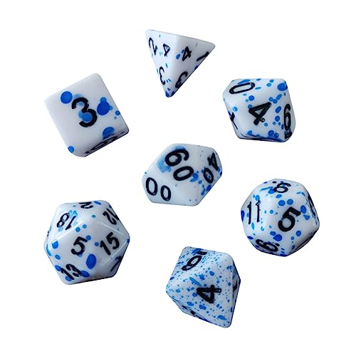BRIGHTFUFU Rollenspiel-würfelset – Splatter-würfel 7-teilige Acrylwürfel Für Halloween Party Familienspaß von BRIGHTFUFU
