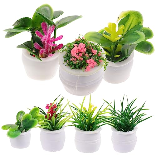 BRIGHTFUFU 7Stücke Teiliges Künstliche Pflanzen für Miniaturgärten Dekorative Graslandschaft Mikroszene Zubehör für Puppenhaus und Zen Garten Deko von BRIGHTFUFU