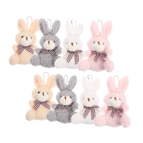 BRIGHTFUFU 8 Stücke Bunny Anhänger Plüsch Anhänger Plüsch Schlüssel Anhänger Tasche Anhänger Kaninchen Keychain Anhänger Plüsch Schlüsselring Anhänger Dekoration Für Tasche von BRIGHTFUFU