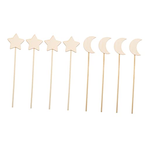 BRIGHTFUFU 8Stücke Zauberstäbe Für DIY Bastelset Mit Mond Und Sternmagischen Stäben Kreatives Für Rollenspiele Und Fantasieabenteuer von BRIGHTFUFU