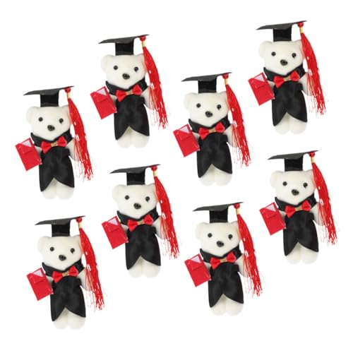BRIGHTFUFU 8pcs DIY Graduation Bear Blumenstrauß Mini Plüschbär Für Die Abschlusssaison Für Abschlussfeier Glückwunsch Grad Decorative Plüschbär von BRIGHTFUFU