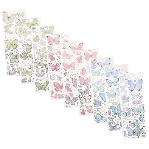 BRIGHTFUFU 9 Blatt Dekorative Schmetterlings-Aufkleber Zum Selbermachen, Tagebuch-Aufkleber, Basteln, Basteln, Aufkleber, Scrapbook-Aufkleber BRIGHTFUFU 9 Blatt Dekorative Schmetterlings-Aufkleber Zum Selbermachen, Tagebuch-Aufkleber, Basteln, Basteln, Aufkleber, Scrapbook-Aufkleber von BRIGHTFUFU