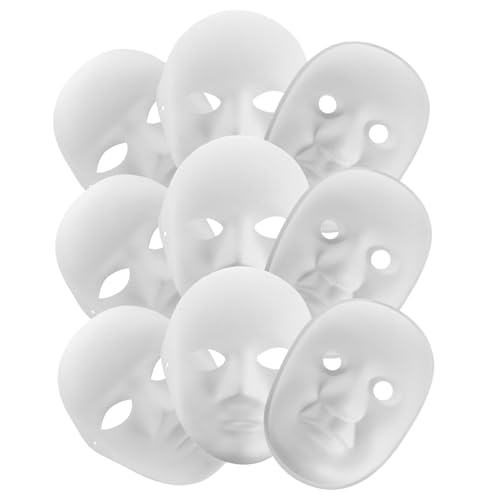 BRIGHTFUFU 9 Stück Teiliges DIY Weiße Papiermasken zum Bemalen Handbemalte Leichte Pappmaché Masken für Erwachsene für Maskenbälle Partys und Kreative Bastelprojekte von BRIGHTFUFU