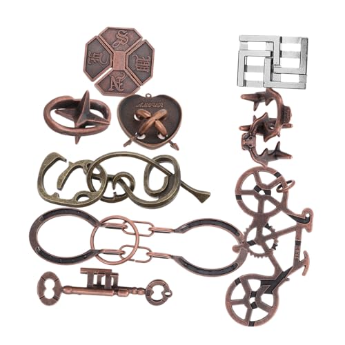 BRIGHTFUFU 9 Stück Teiliges Metall Puzzle Luban Lock Gehirntraining Denkspiele für Erwachsene und Jugendliche zur Problemlösung und Stressabbau Geduldsspiel für Familie und Freunde BRIGHTFUFU 9 Stück Teiliges Metall Puzzle Luban Lock Gehirntraining Denkspiele für Erwachsene und Jugendliche zur Problemlösung und Stressabbau Geduldsspiel für Familie und Freunde von BRIGHTFUFU