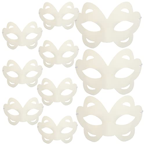 BRIGHTFUFU Bemalbare Gras Blankomaske Papiermasken Masken für Maskerademasken Maske Mardi Handwerk Basteln Partymaske Papierkunst Weiße Schmetterling zum Augenmasken Gestanzte Halber von BRIGHTFUFU