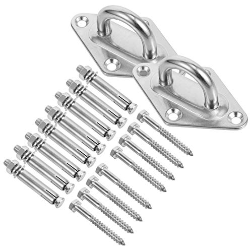 BRIGHTFUFU Deckenhaken Für Hängematte Und Sonnensegel Edelstahl Ösenplattenhaken Wandhalterung Pad Eye Plate Hänger Für Sichere Aufhängung BRIGHTFUFU Deckenhaken Für Hängematte Und Sonnensegel Edelstahl Ösenplattenhaken Wandhalterung Pad Eye Plate Hänger Für Sichere Aufhängung von BRIGHTFUFU